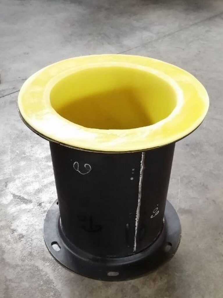 Полиуретановая защитная футеровка, вкладыш в переход зернопровода элеватора