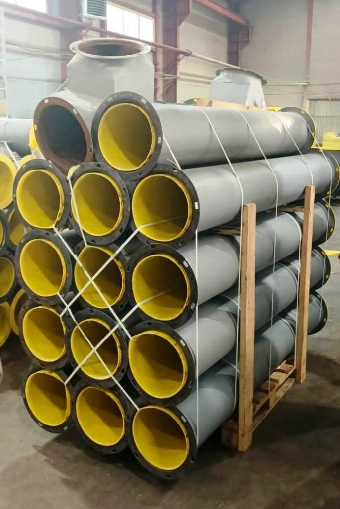 Зерновые самотечные трубы с полиуретановой футеровкой вкладышами