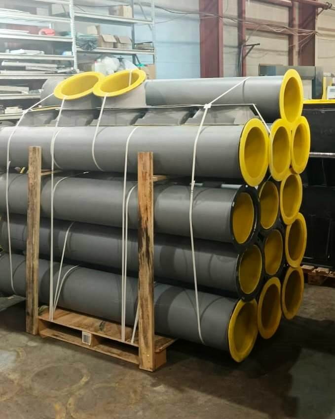 Самотечные трубы с полиуретановой футеровкой вкладышами