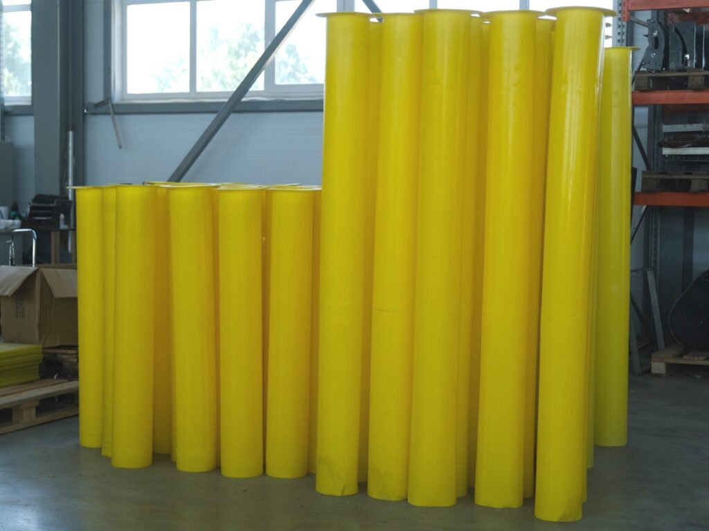 Вставки вкладыши из полиуретана для футеровки самотечных зерновых труб элеваторов